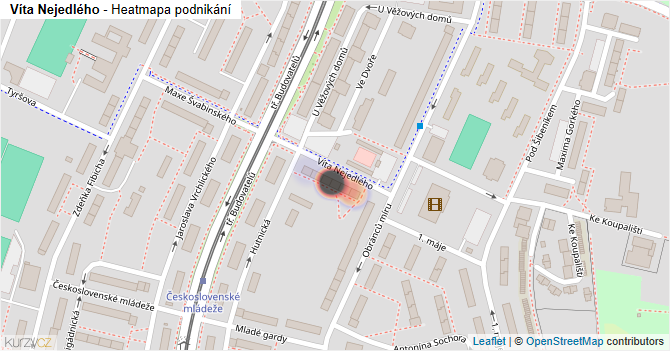 Víta Nejedlého - mapa podnikání