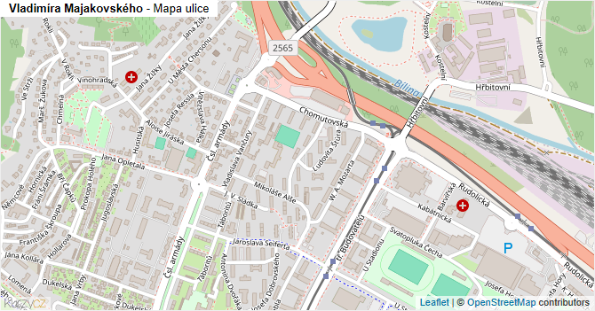 Vladimíra Majakovského - mapa ulice