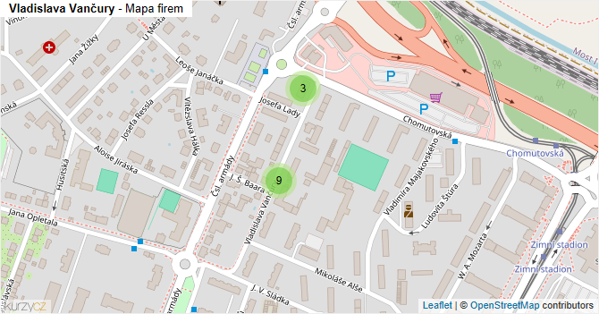 Vladislava Vančury - mapa firem
