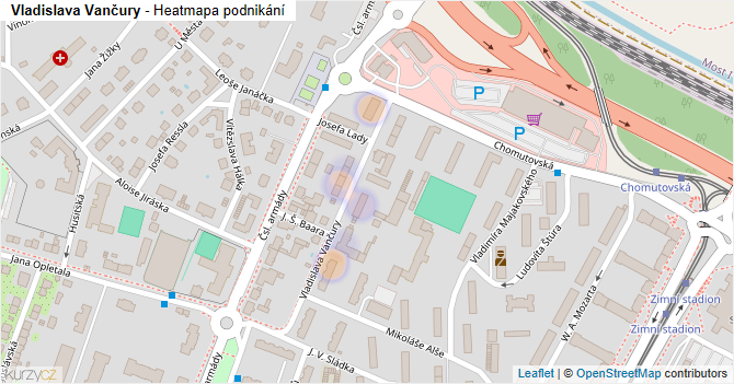 Vladislava Vančury - mapa podnikání