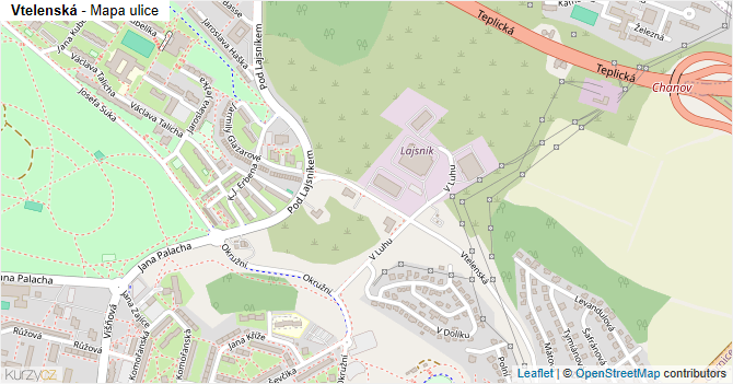 Vtelenská - mapa ulice