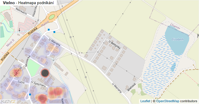 Vtelno - mapa podnikání