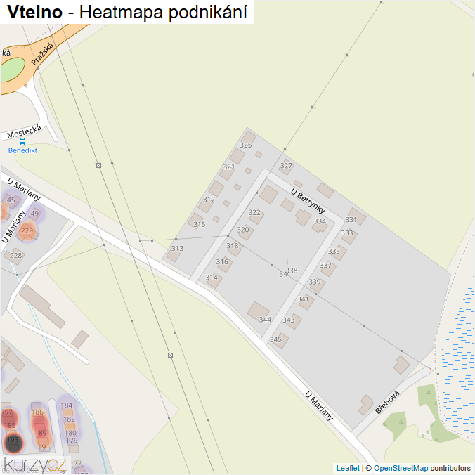 Mapa Vtelno - Firmy v části obce.