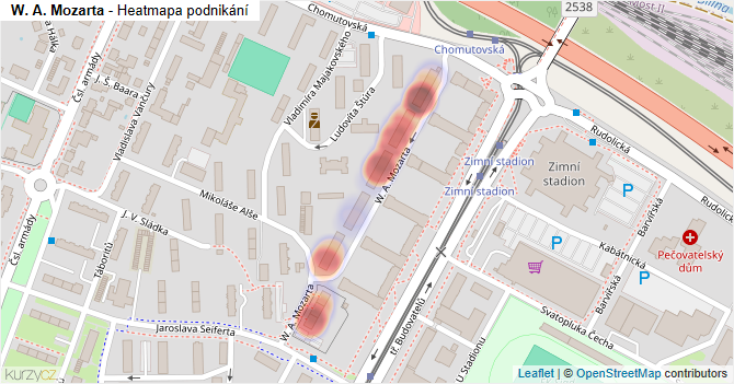 W. A. Mozarta - mapa podnikání