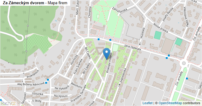 Za Zámeckým dvorem - mapa firem