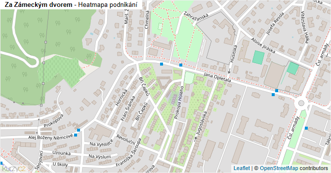 Za Zámeckým dvorem - mapa podnikání