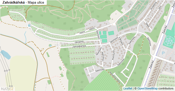 Zahrádkářská - mapa ulice