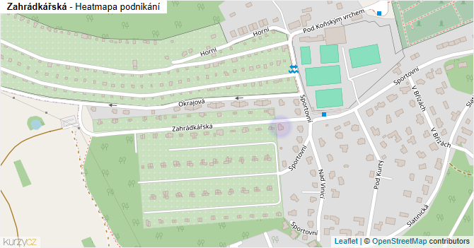 Zahrádkářská - mapa podnikání