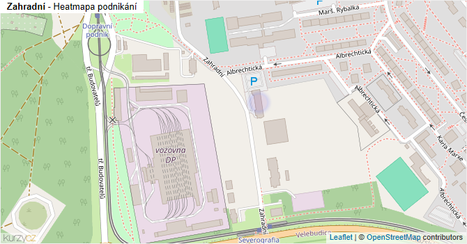 Zahradní - mapa podnikání