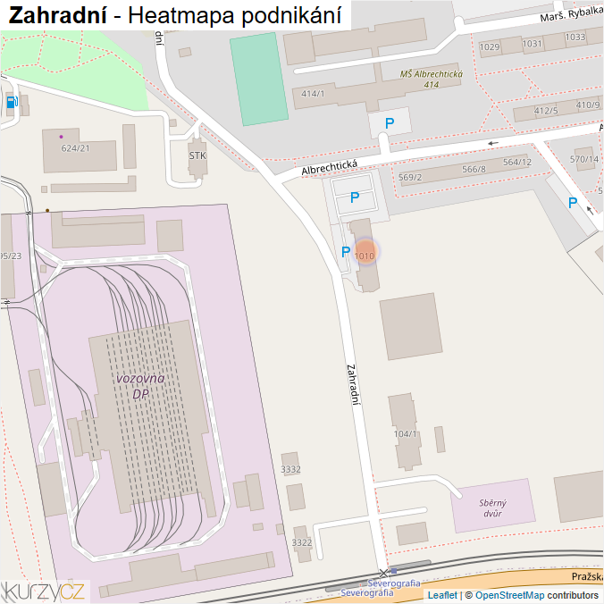 Mapa Zahradní - Firmy v ulici.