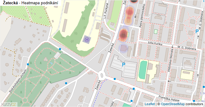 Žatecká - mapa podnikání