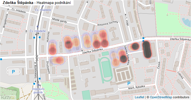 Zdeňka Štěpánka - mapa podnikání