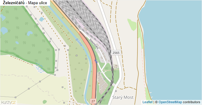 Železničářů - mapa ulice