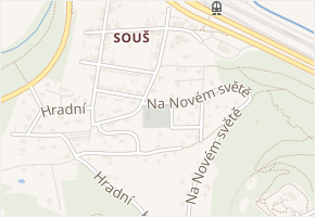 Židovský hřbitov v obci Most - mapa ulice