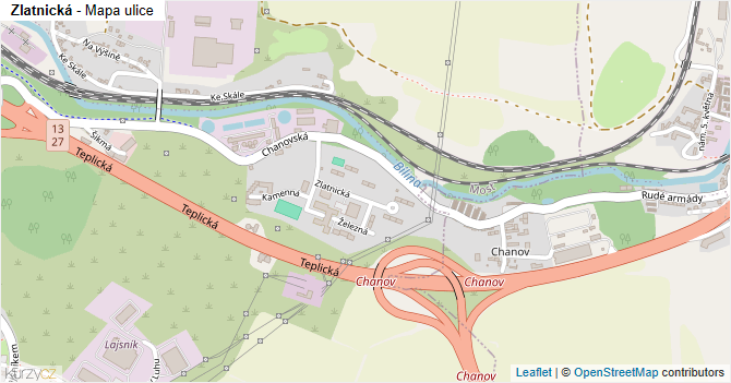 Zlatnická - mapa ulice