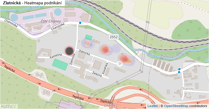 Zlatnická - mapa podnikání
