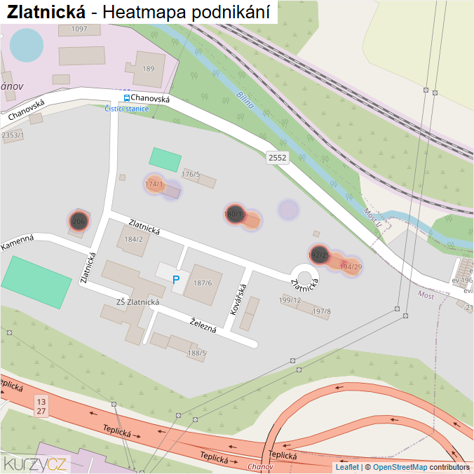 Mapa Zlatnická - Firmy v ulici.
