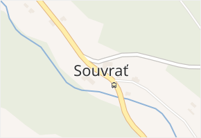 Souvrať v obci Mostek - mapa části obce