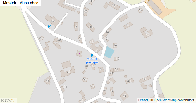 Mostek - mapa obce