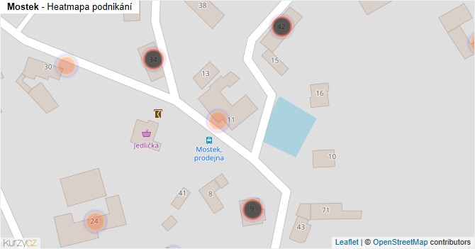 Mostek - mapa podnikání