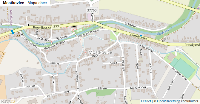 Mostkovice - mapa obce