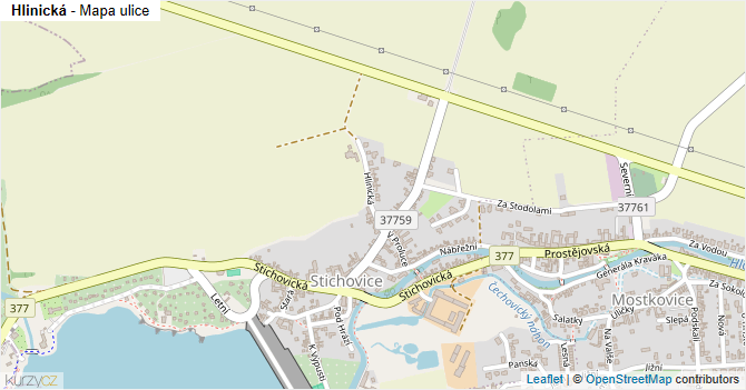 Hlinická - mapa ulice