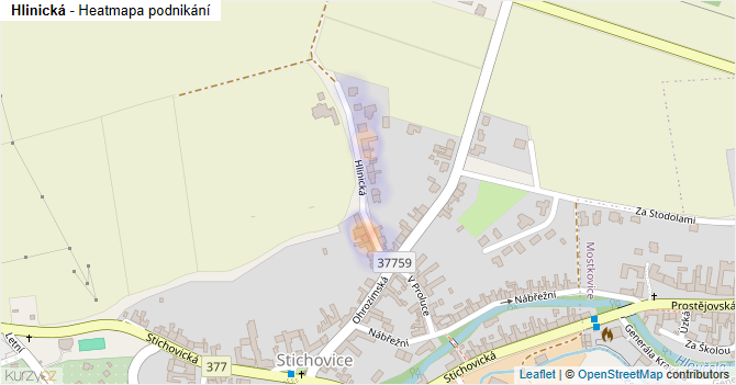 Hlinická - mapa podnikání