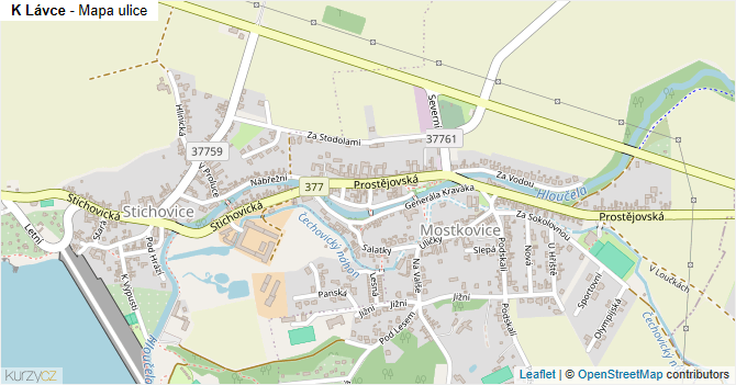 K Lávce - mapa ulice