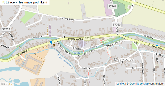 K Lávce - mapa podnikání