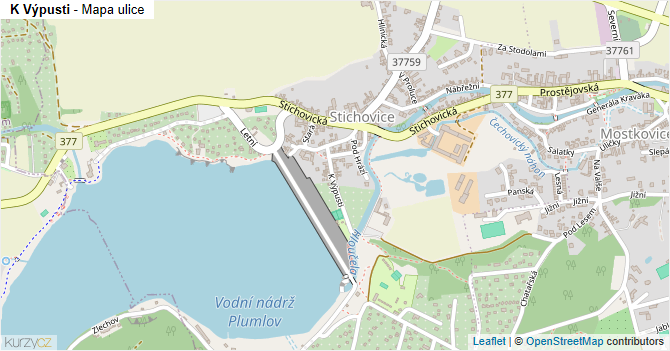 K Výpusti - mapa ulice
