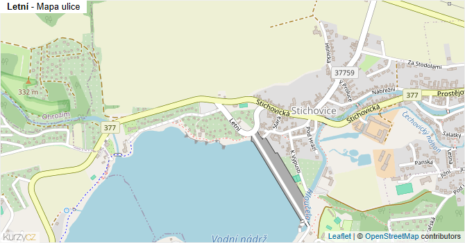 Letní - mapa ulice