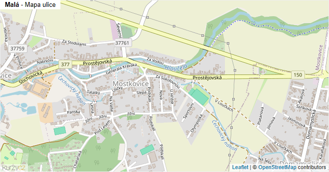 Malá - mapa ulice