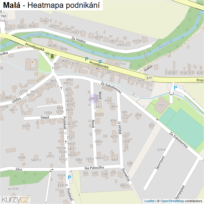 Mapa Malá - Firmy v ulici.