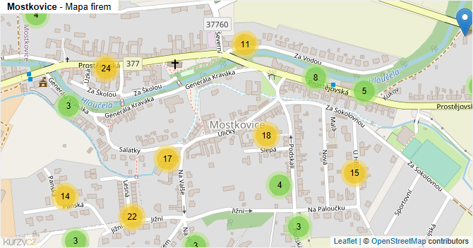 Mostkovice - mapa firem