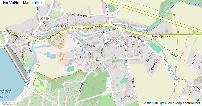 Na Valše - mapa ulice