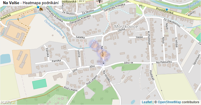 Na Valše - mapa podnikání