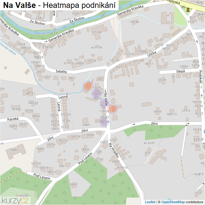 Mapa Na Valše - Firmy v ulici.