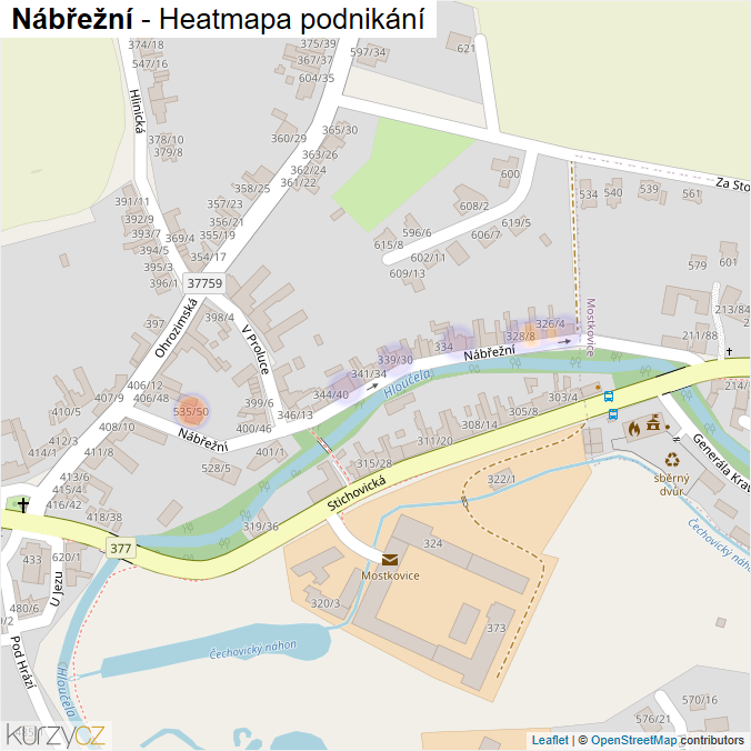 Mapa Nábřežní - Firmy v ulici.
