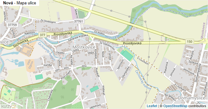 Nová - mapa ulice