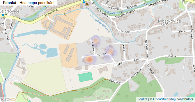 Panská - mapa podnikání