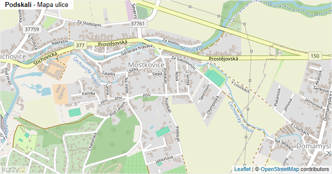 Podskalí - mapa ulice