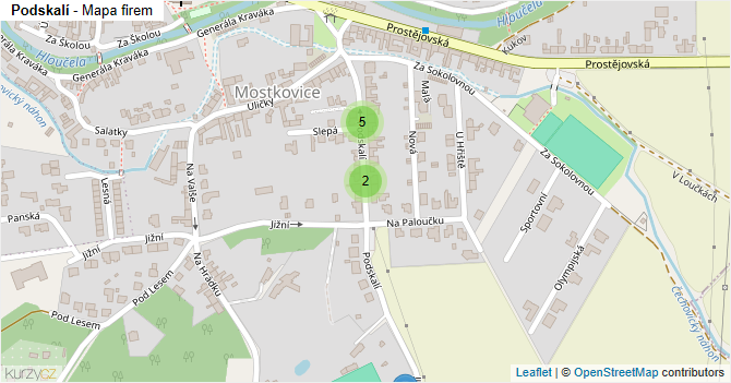 Podskalí - mapa firem
