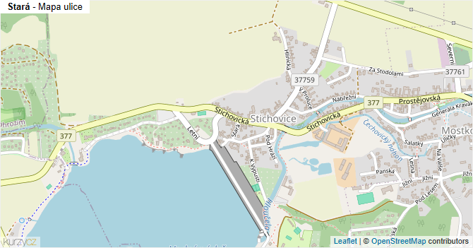 Stará - mapa ulice