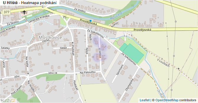 U Hřiště - mapa podnikání