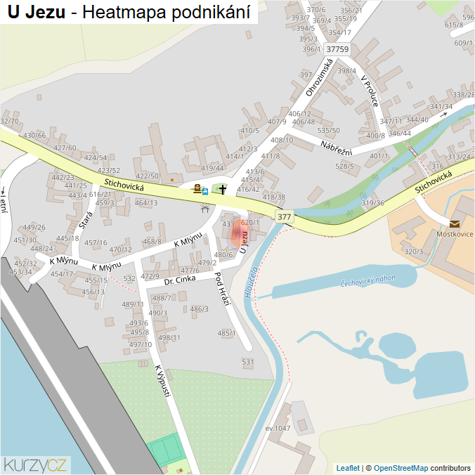 Mapa U Jezu - Firmy v ulici.