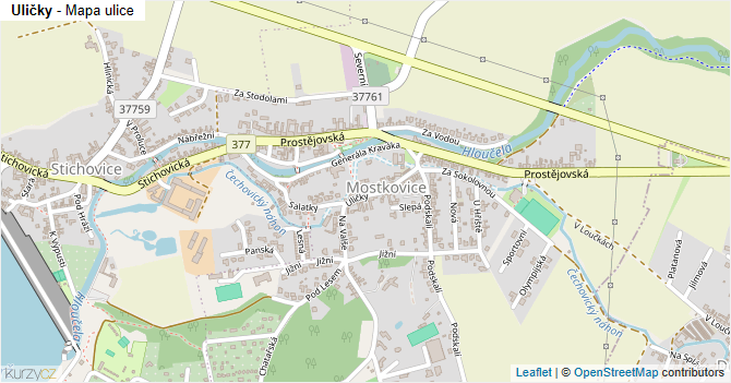 Uličky - mapa ulice