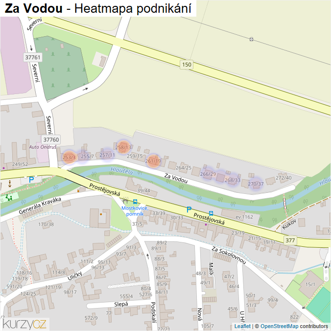 Mapa Za Vodou - Firmy v ulici.