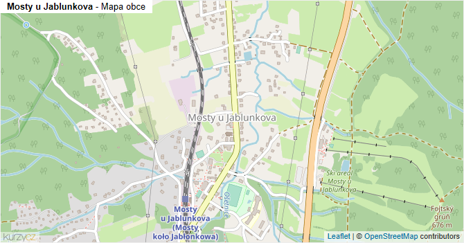 Mosty u Jablunkova - mapa obce