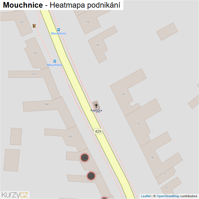 Mapa Mouchnice - Firmy v obci.