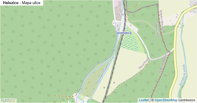Haluzice - mapa ulice